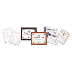 Plaque-In-An-Instant Kit with Certs and Mats, Wood/Acrylic Up to 8 1/2 x 11, Mahogany