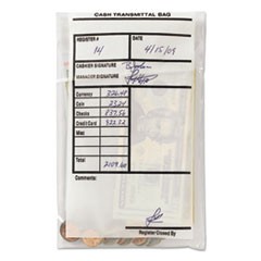 Cash Transmittal Bags, Self-Sealing, 6 x 9, Clear, 100 Bags/Box