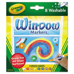 Washable Window FX Marker, Broad Bullet Tip, Assorted Colors, 8/Pack