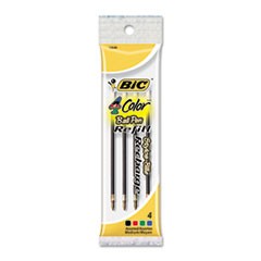 Refill for BIC 4-Color Retractable Ballpoint Pens, Medium Point, Assorted Ink Colors, 4/Pack