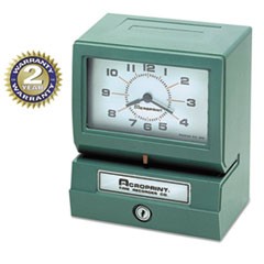 Model 150 Heavy-Duty Time Recorder, Automatic Operation, Month/Date/0-23 Hours/Minutes Imprint, Green