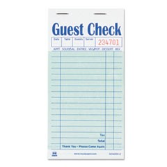 Guest Check Pad, 17 Lines, Two-Part Carbon, 3.5 x 6.7, 50 Forms/Pad, 50 Pads/Carton