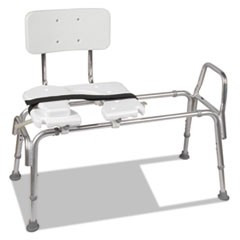 Heavy-Duty Sliding Transfer Bench with Cut-Out Seat, 19-23"H, 15 x 19 Seat