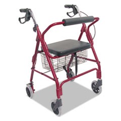 Ultra Lightweight Rollator, Burgundy, Aluminum, Adjustable