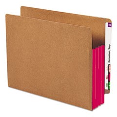 Redrope Drop-Front End Tab File Pockets, Fully Lined 6.5" High Gussets, 3.5" Expansion, Letter Size, Redrope/Red, 10/Box