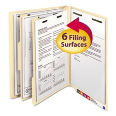 Manila End Tab Classification Folders, 2 Dividers, Letter Size, Manila, 10/Box