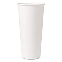 Single-Sided Poly Paper Hot Cups, 24 oz, White, 25/Bag, 20 Bags/Carton