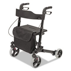 Gateway Aluminum Rollator, Black, 31"-36"H, 300 lb Capacity