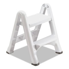 EZ Step 2-Step Folding Stool, 19.5 x 20.6 x 22.7, White, 3/Carton