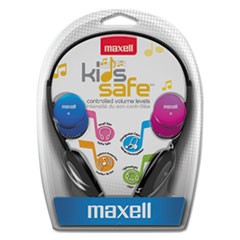 Kids Safe Headphones, Black with Interchangeable Caps in Pink/Blue/Silver