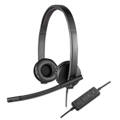 USB H570e Over-the-Head Wired Headset, Binaural, Black