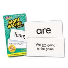 Skill Drill Flash Cards, Sight Words Set 1, 3 x 6, Black and White, 96/Set