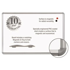 Magne-Rite Magnetic Dry Erase Board, 72 x 48, White, Silver Frame