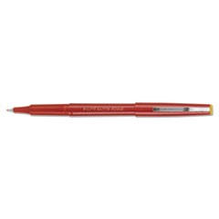 Razor Point Fine Line Porous Point Pen, Stick, Extra-Fine 0.3 mm, Red Ink, Red Barrel, Dozen