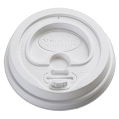 Plastic Lids for Paper Hot Cups, Gourmet Domed, Fits 10 oz to 16 oz, White, 500/Carton