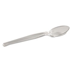 Plastic Cutlery, Heavyweight Teaspoon, Crystal Clear, 6