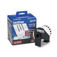 Brother 62mm (2 3/7") Black on Clear Continuous Length Film Label Tape (15m/50') (1/Pkg)