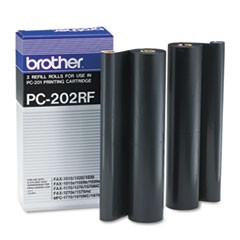 PC-202RF Thermal Transfer Refill Roll, 450 Page-Yield, Black, 2/Pack