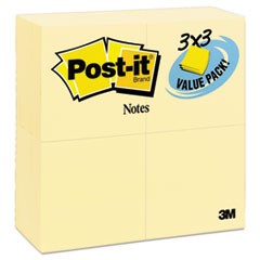 Original Pads in Canary Yellow, 3 x 3, 90-Sheet, 24/Pack