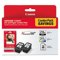 2973B004 (PGI-210XL/CL-211XL) High-Yield Ink/Paper Combo, Black/Tri-Color