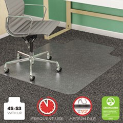 SuperMat Frequent Use Chair Mat for Medium Pile Carpet, 45 x 53, Wide Lipped, Clear