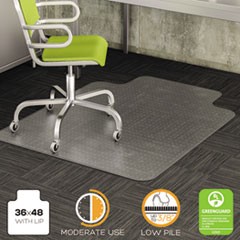 DuraMat Moderate Use Chair Mat, Low Pile Carpet, Flat, 36 x 48, Lipped, Clear