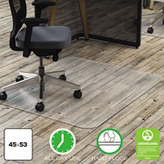 Polycarbonate All Day Use Chair Mat - Hard Floors, 45 x 53, Rectangle, CR