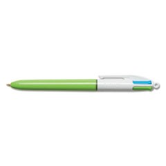 4-Color Multi-Color Ballpoint Pen, Retractable, Medium 1 mm, Lime/Pink/Purple/Turquoise Ink, Lime Green Barrel, 2/Pack