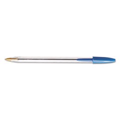 Cristal Xtra Smooth Ballpoint Pen, Stick, Medium 1 mm, Blue Ink, Clear Barrel, Dozen