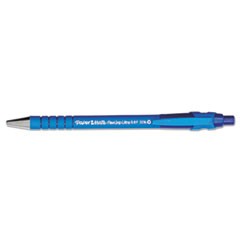 FlexGrip Ultra Ballpoint Pen, Retractable, Fine 0.8 mm, Blue Ink, Black/Blue Barrel, Dozen