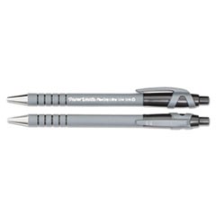 FlexGrip Ultra Ballpoint Pen, Retractable, Medium 1 mm, Black Ink, Black/Gray Barrel, Dozen