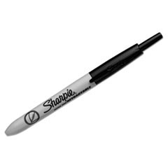 Retractable Permanent Marker, Extra-Fine Needle Tip, Black