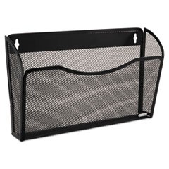 Single Pocket Wire Mesh Wall File, Letter Size, 14" x 3.27" x 8.5", Black