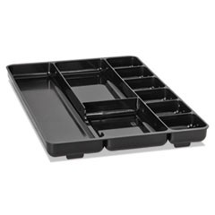 Regeneration Nine-Section Drawer Organizer, Plastic, Black