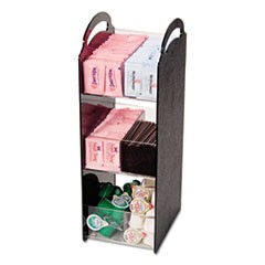 Compact Condiment Organizer, 6 Compartments, 6.13 x 8 x 18, Black