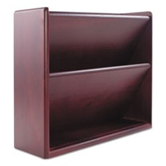 Hardwood Double Wall File, Letter, Two Pocket, Mahogany