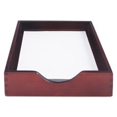 Hardwood Stackable Desk Trays, 1 Section, Letter Size Files, 10.25" x 12.5" x 2.5", Mahogany