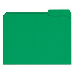 Reinforced Top-Tab File Folders, 1/3-Cut Tabs, Letter Size, Green, 100/Box