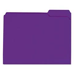 Reinforced Top-Tab File Folders, 1/3-Cut Tabs, Letter Size, Violet, 100/Box