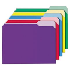 Interior File Folders, 1/3-Cut Tabs, Letter Size, Assorted, 100/Box