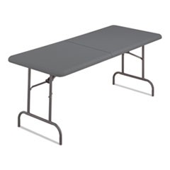 IndestrucTable Classic Bi-Folding Table, Rectangular, 250 lb Capacity, 60w x 30d x 29h, Charcoal