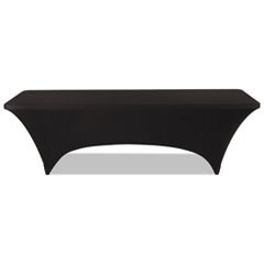 iGear Fabric Table Cover, Polyester/Spandex, 30" x 96", Black