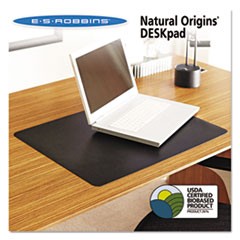 Natural Origins Desk Pad, 36 x 20, Matte, Black