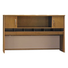 Series C Collection 2 Door 72W Hutch, Box 1 of 2, 71.13w x 15.38d x 43.13h, Natural Cherry/Graphite Gray