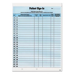 Patient Sign-In Label Forms, 8 1/2 x 11 5/8, 125 Sheets/Pack, Blue