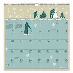 Illustrated Monthly Wall Calendar, 12 x 12, 2016