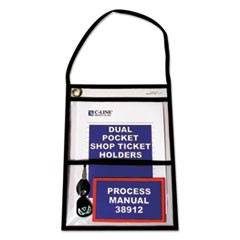 2-Pocket Shop Ticket Holder w/Strap, Black Stitching, 150-Sheet, 9 x 12, 15/Box