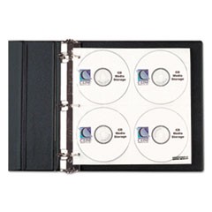 CD/DVD Refillable D-Ring Binder Kit, Holds 80 Discs, Black