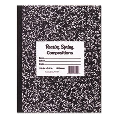 Marble Cover Composition Book, Wide/Legal Rule, Black Cover, 8.5 x 7, 36 Sheets