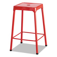 Counter-Height Steel Stool, Red